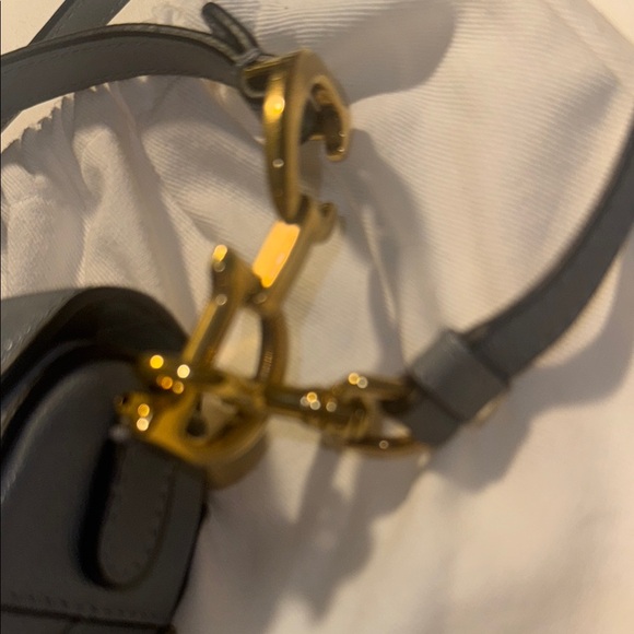 Dior Gray Crossbody Saddle Bag with Gold Hardware - Picture 5 of 8